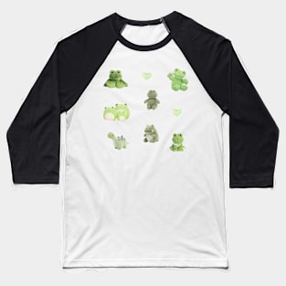 green frog and dinosaur stuffed animal sticker pack Baseball T-Shirt